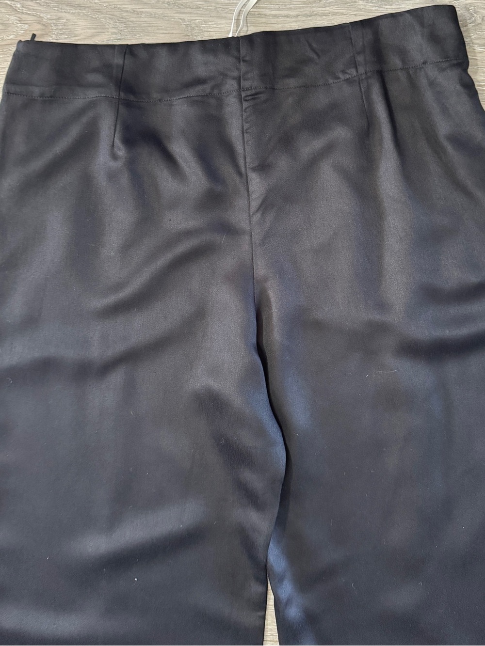 Mango Committed Black Satin Wide-Leg Trousers Pants NWT Sz 10 - Picture 5 of 14